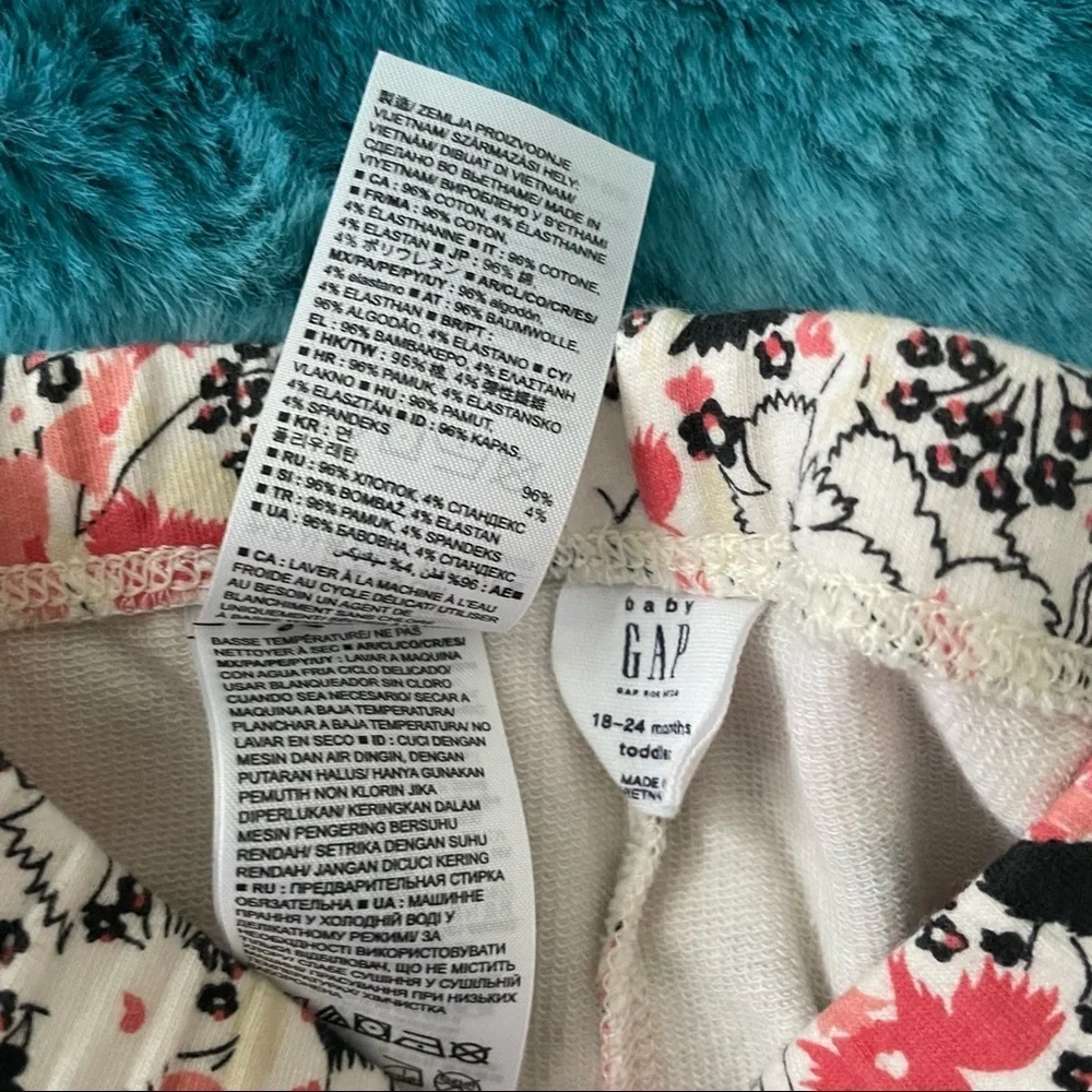 Baby Gap Toddler Girl Floral Print Pants Size 18-24 Months